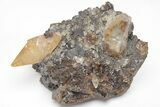 Gemmy, Twinned Calcite Crystal On Sphalerite - Elmwood Mine #209735-1